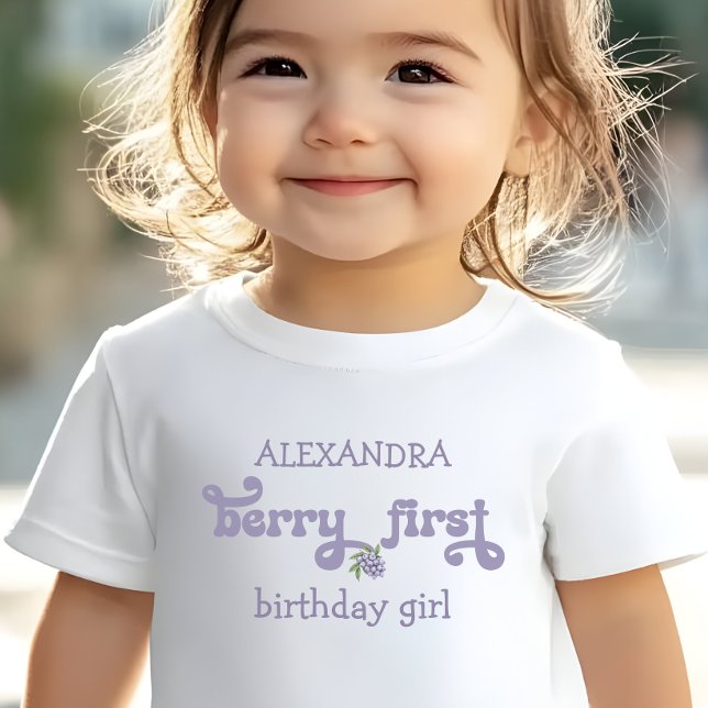 Camiseta De Bebé Primer cumpleaños de Purple Berry First Fairy (Subido por el creador)