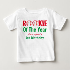 Camiseta De Bebé Primer cumpleaños de Rookie Baseball