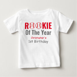 Camiseta De Bebé Primer cumpleaños de Rookie Baseball