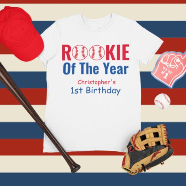 Camiseta De Bebé Primer cumpleaños de Rookie Baseball (Subido por el creador)