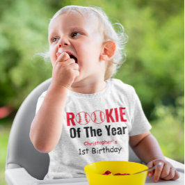 Camiseta De Bebé Primer cumpleaños de Rookie Baseball