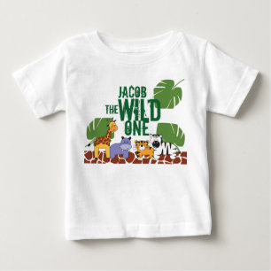 Camiseta De Bebé Primer cumpleaños de Safari para el SALVAJE Perso