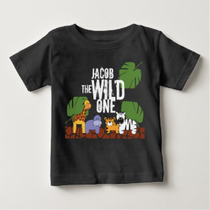 Camiseta De Bebé Primer cumpleaños de Safari Verde ACOGIDO