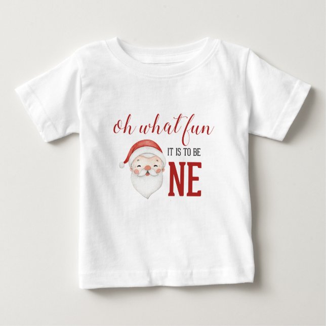 Camiseta De Bebé Primer cumpleaños de Santa navidad (Anverso)