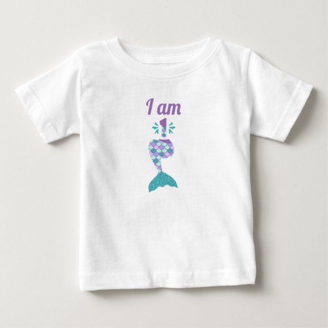 Camiseta De Bebé Primer cumpleaños de Sirena (Anverso)