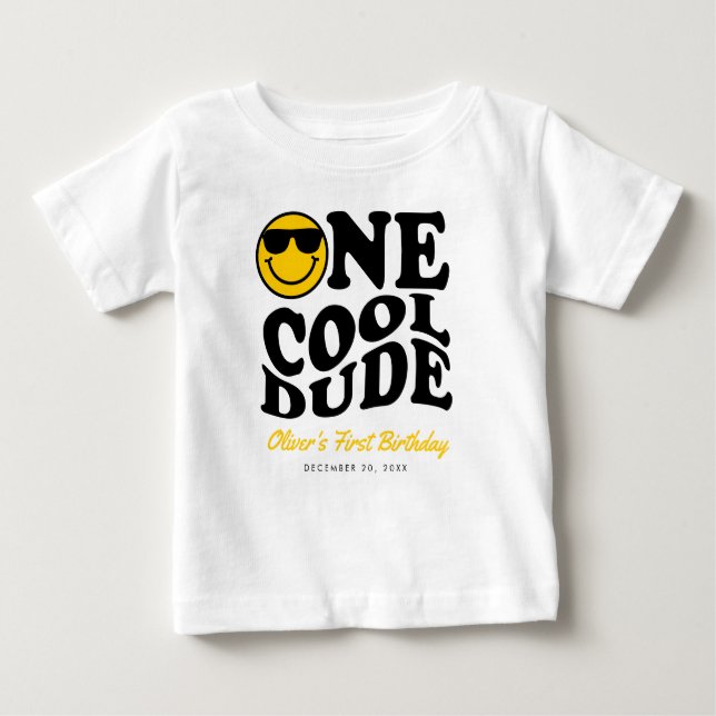 Camiseta De Bebé Primer cumpleaños de un amigo de Guay Preppy Smile (Anverso)