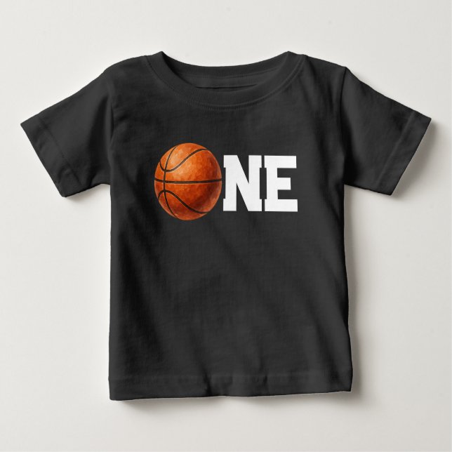 Camiseta De Bebé Primer cumpleaños de un baloncesto (Anverso)