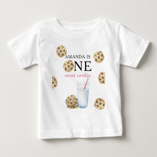 Camiseta De Bebé Primer cumpleaños de un dulce cocinero y Chica de  (Anverso)
