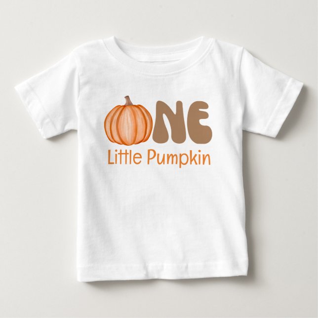 Camiseta De Bebé Primer cumpleaños de un pequeño bebé de calabaza (Anverso)
