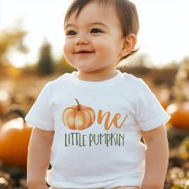 Camiseta De Bebé Primer cumpleaños de un pequeño bebé de calabaza