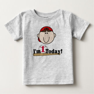 Camiseta De Bebé Primer cumpleaños del béisbol trigueno