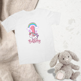 Camiseta De Bebé Primer cumpleaños del camisón temático Unicornio