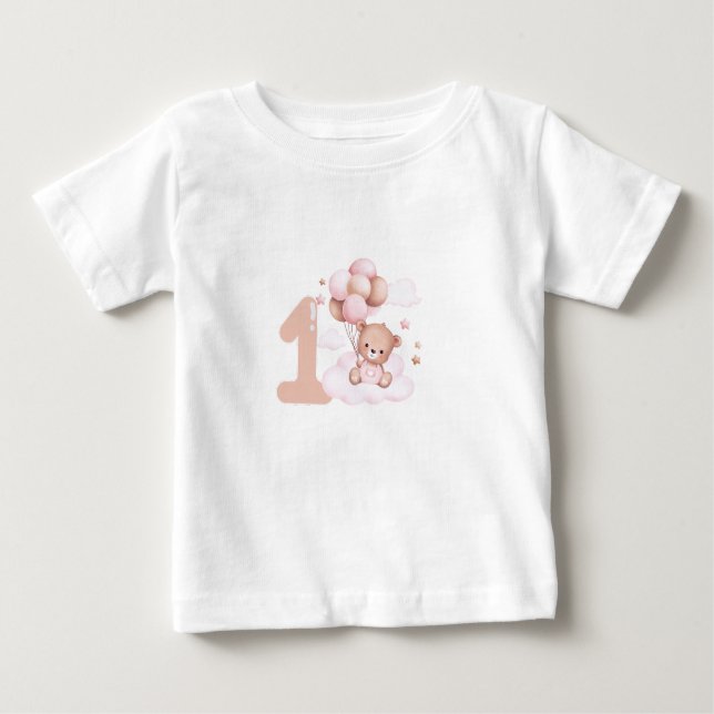 Camiseta De Bebé Primer cumpleaños del chica (Anverso)