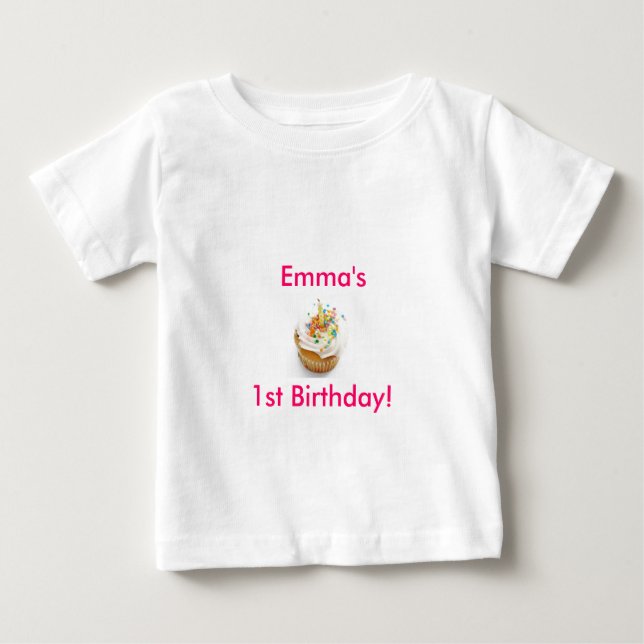 Camiseta De Bebé Primer cumpleaños del chica (Anverso)