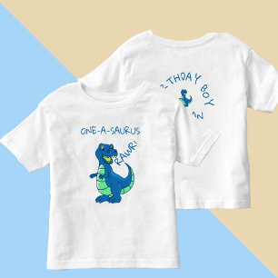 Camiseta De Bebé Primer cumpleaños del dinosaurio verde azul lindo