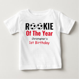 Camiseta De Bebé Primer cumpleaños del fútbol de novato
