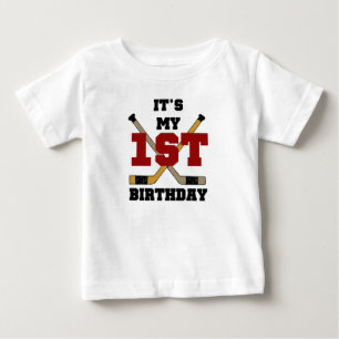 Camiseta De Bebé Primer cumpleaños del hockey