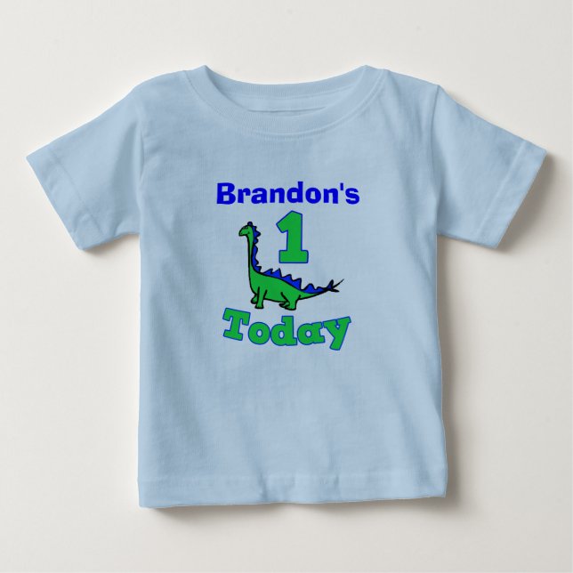 Camiseta De Bebé Primer cumpleaños del niño de dinosaurio (Anverso)