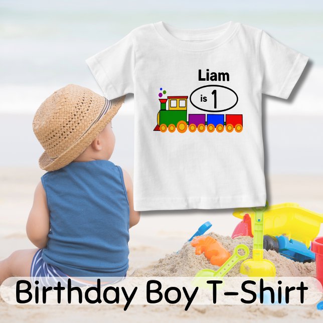Camiseta De Bebé Primer cumpleaños del niño del tren de Cute (Subido por el creador)