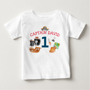 Camiseta De Bebé Primer cumpleaños del niño pirata pirata personali
