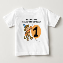 Camiseta De Bebé Primer cumpleaños del pequeño mono