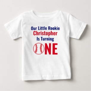 Camiseta De Bebé Primer cumpleaños del Pequeño Rookie Baseball