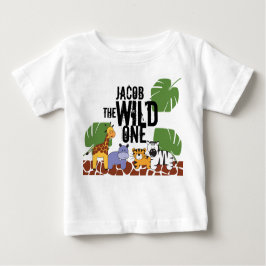 Camiseta De Bebé Primer cumpleaños del SILD ONE Safari personalizad
