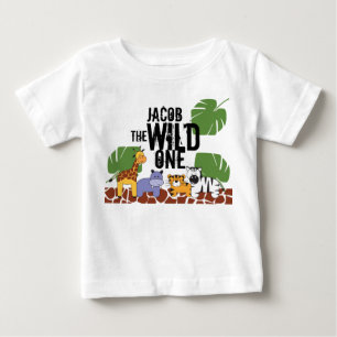 Camiseta De Bebé Primer cumpleaños del SILD ONE Safari personalizad