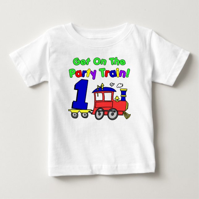Camiseta De Bebé Primer cumpleaños del tren fiesta (Anverso)