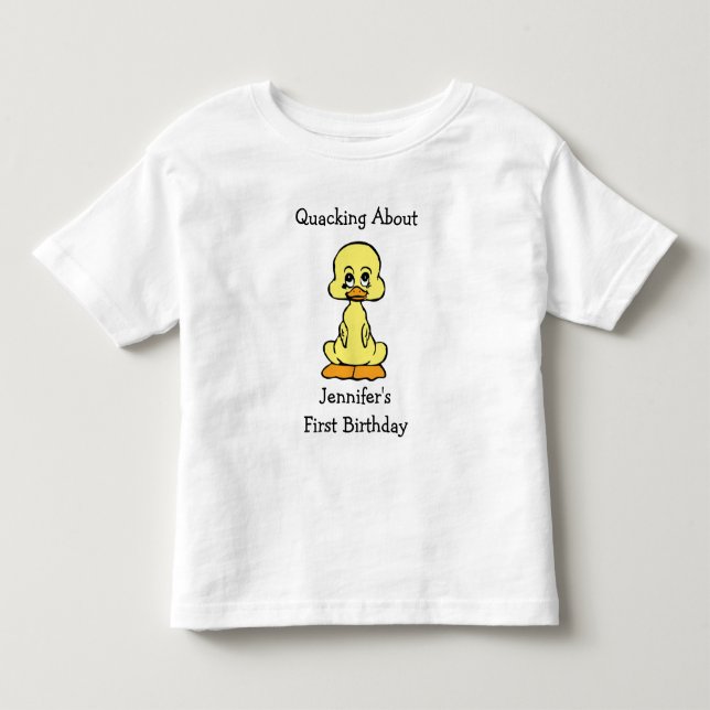 Camiseta De Bebé Primer cumpleaños feliz pequeño yeso amarillo (Anverso)