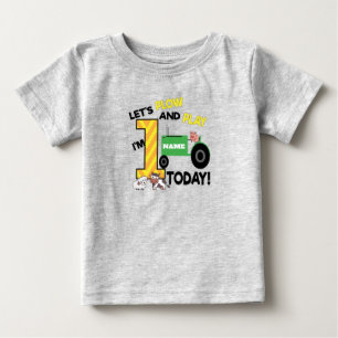 Camiseta De Bebé Primer cumpleaños - fiesta de tractores con temá