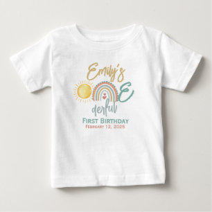 Camiseta De Bebé Primer Cumpleaños Maravilloso de la Niña