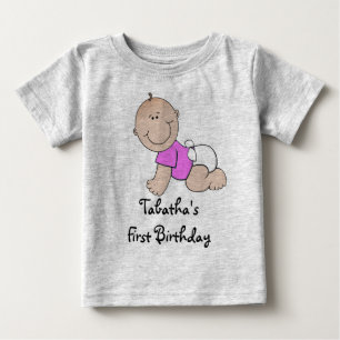 Camiseta De Bebé Primer cumpleaños personal garabatear a la bebé Te