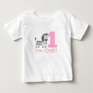 Camiseta De Bebé Primer Cumpleaños, Soy Uno, Cebra Adorable