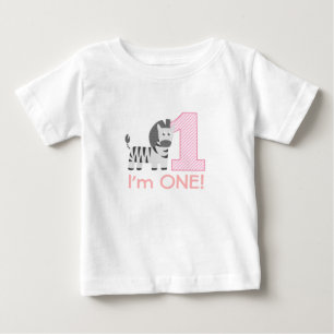 Camiseta De Bebé Primer Cumpleaños, Soy Uno, Cebra Linda