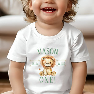 Camiseta De Bebé Primer cumpleaños Wild One Lion Shirt