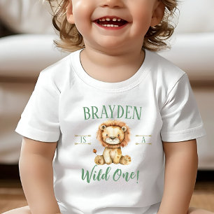 Camiseta De Bebé Primer cumpleaños Wild One Lion Shirt