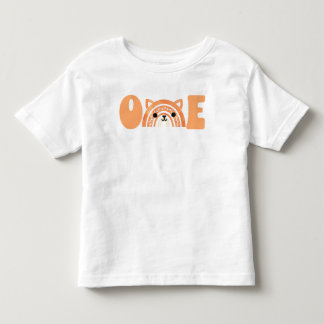 Camiseta De Bebé Primer cumpleaños Woodland Fox Boho Rainbow