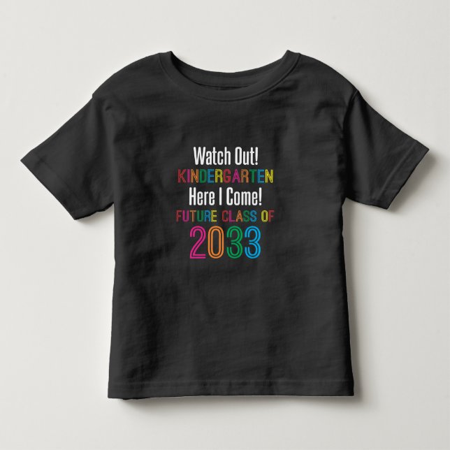 Camiseta De Bebé Primer Día de la Infancia Clase Futura 2033 Niños (Anverso)