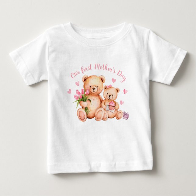 Camiseta De Bebé Primer Día de las Madres (Anverso)