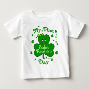 Camiseta De Bebé Primer Día de San Patricio de la Niña personalizad