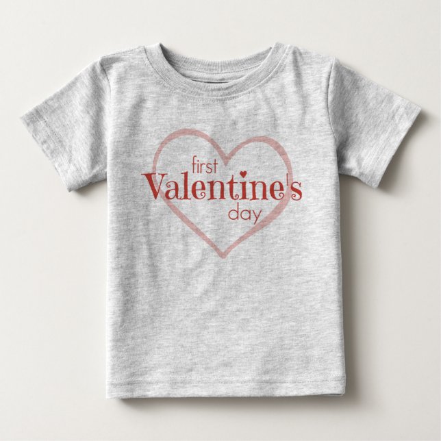 Camiseta De Bebé Primer Día de San Valentín (Anverso)