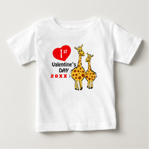 Camiseta De Bebé Primer Día de San Valentín del bebé
