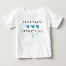 Primer Día del Padre Corazón Azul Personalizado