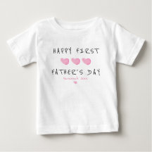 Primer Día del Padre Corazón Rosa Personalizado
