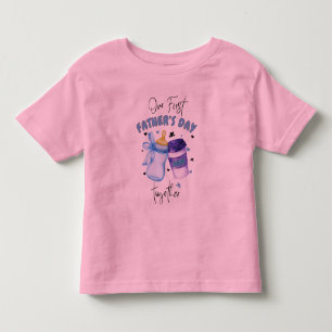 Camiseta De Bebé Primer Día del Padre Juntos Conjunto a juego / Azu