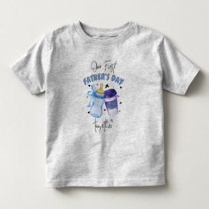 Camiseta De Bebé Primer Día del Padre Juntos Conjunto a juego / Azu