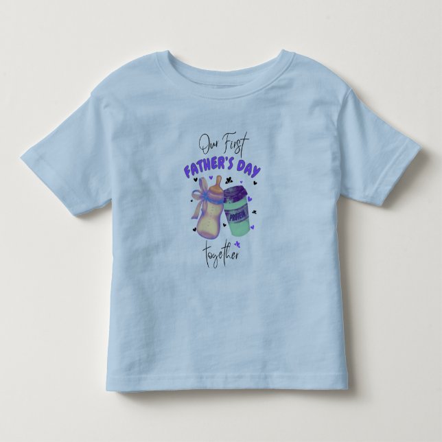 Camiseta De Bebé Primer Día del Padre Juntos Equipo de Coincidencia (Anverso)