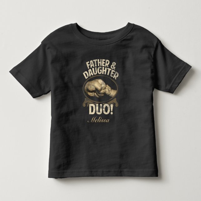 Camiseta De Bebé Primer Día del Padre Padre Hija Duo Personalizado (Anverso)