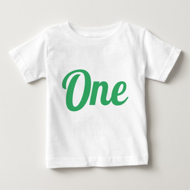 Camiseta De Bebé Primer Día Verde (Anverso)